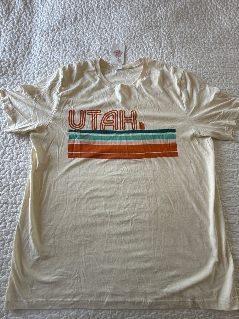 Utah Graphic Tee - Cream Short Sleeve Shirt NWT 2X